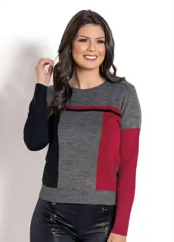 Posthaus Rosalie - blusa em tricot tricolor oferta