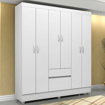 Gazin Guarda-roupa casal 6 portas 2 gavetas flash ii demóbile roupeiro oferta