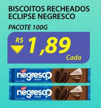 Assaí Atacadista Biscoitos Recheados Eclipse Negresco 100g oferta