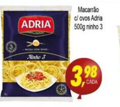 Kaçula Supermercados Macarrao c/ Ovos Adria 500g ninho 3 oferta