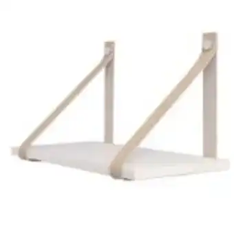 Ferreira Costa Prateleira com alças de couro mdf 40x20 cm nude - dicarlo  oferta