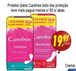 Protetor diario Carefree todo Dia/ Protecao leve mais pague menos c/80 s/abas