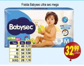 Fralda Babysec Ultra Sec Mega