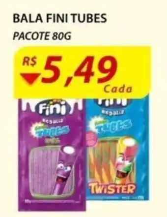 Assaí Atacadista Bala Fini Tubes pacote 80g oferta