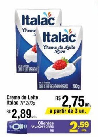Fort Atacadista Creme de Leite Italac TP 200g oferta