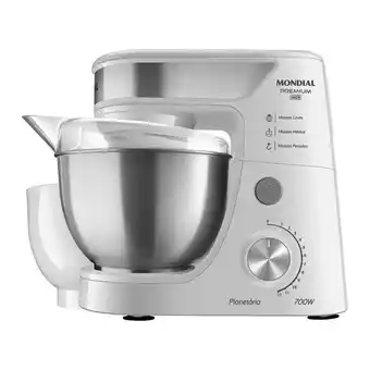 Carrefour Batedeira planetária mondial premium inox bp-02p-w-ti com 12 velocidades 700w oferta