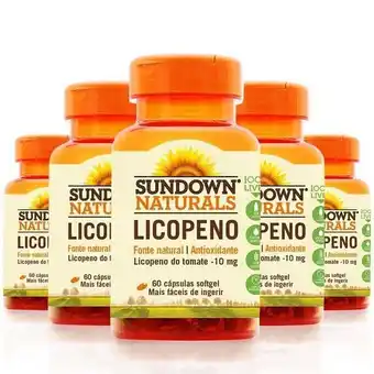 Pão de Açúcar Kit 5 licopeno 10mg lycopene sundown 60 cápsulas oferta