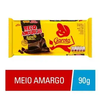 Santo Supermercados Barra de chocolate meio amargo garoto 90g oferta