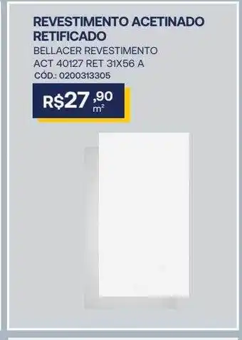 Revestimento acetinado retificado ballacer revestimento act 40127 ret 31x56 a
