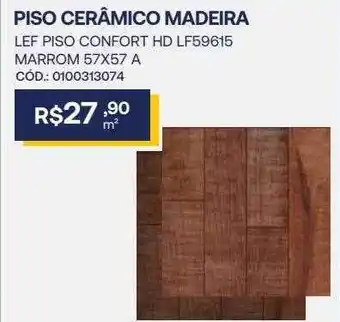 Santa Cruz Acabamentos Piso cerâmico madeira lef piso confort hd marrom oferta