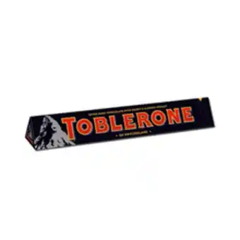 Supermercados Pague Menos Chocolate suíço toblerone meio amargo com mel e amêndoa 100g oferta