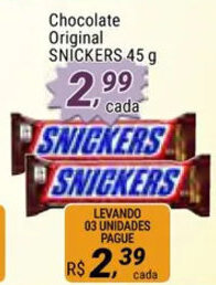 Amarelinha supermercados Chocolate Original Snickers 45g oferta