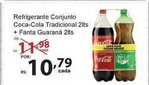 Super Luna Refrigerante Conjunto Coca-cola Tradicional + Fanta Guaraná 2L oferta