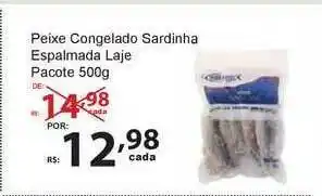 Super Luna Peixe Congelado Sardinha Espalmada Laje 500g oferta