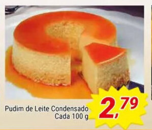 Amarelinha supermercados Pudim de Leite Condensado cada 100g oferta