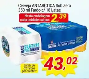 Amarelinha supermercados Cerveja Antarctica Sub Zero 350ml Fardo c/ 18 latas oferta