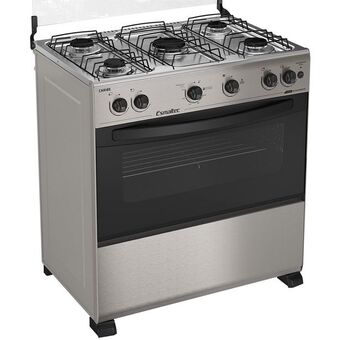 Fogão esmaltec 5 bocas caribe automático mesa de inox ultra chama