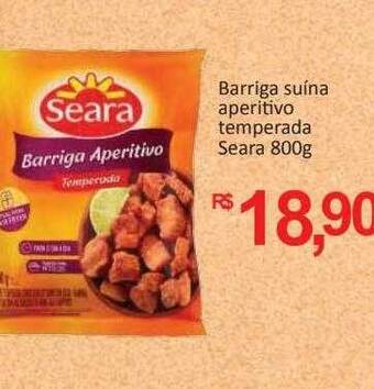 Supermercados Savegnago Barriga suína aperitivo temperada seara oferta