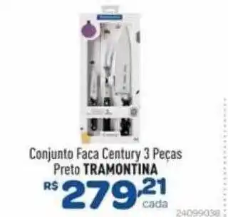 Conjunto faca century 3 peças preto tramontina