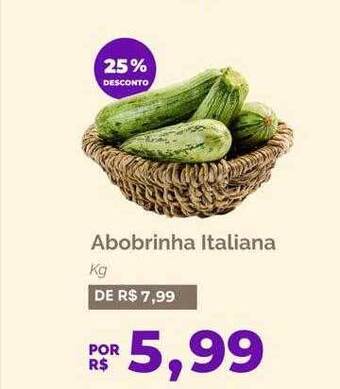 Abobrinha italiana kg 25% desconto