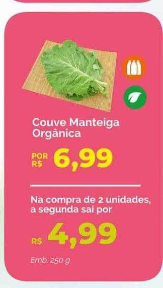 Oba Hortifruti Couve manteiga orgânica oferta