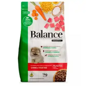 Ração para cães filhotes porte pequeno sabor carne e vegetais balance 1kg