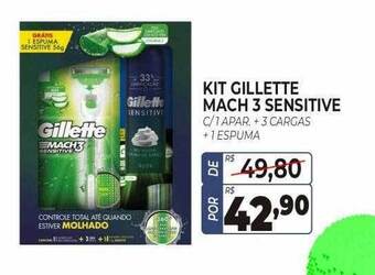 Kit gillette mach 3 sensitive