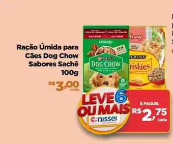 Farmácias Nissei Ração úmida para cães dog chow sabores sachê oferta