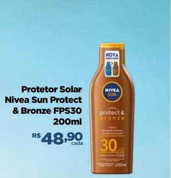 Farmácias Nissei Protetor solar nivea sun protect & bronze fps30 oferta