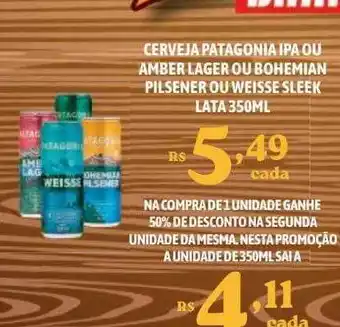 Cerveja patagonia ipa ou amber lager ou bohemian pilsener ou weiss sleek