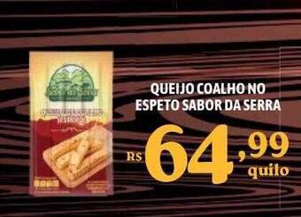 Bahamas Supermercados Queijo coalho no espeto sabor da serra oferta