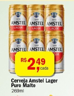 Ultrabox Cerveja Amstel Lager Puro malte 269ml oferta