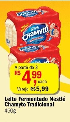 Ultrabox Leite Fermentado Nestle Chamyto Tradicional 450g oferta
