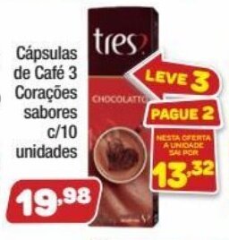 Costazul Supermercados Capsulas de Cafe 3 Coracoes Sabores c/10 unidades oferta