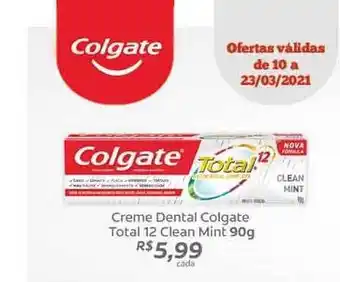 Cooper Creme Dental Colgate Total 12 Clean Mint 90g oferta