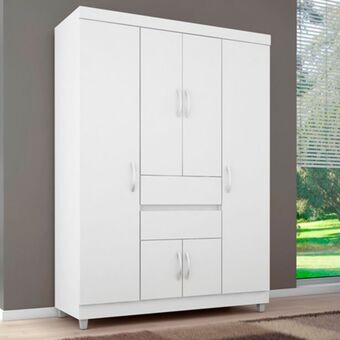 Guarda-roupa solteiro 6 portas bater 2 gavetas ecom ii demóbile