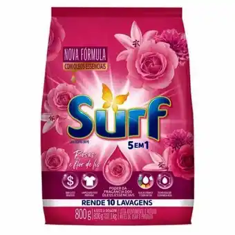 Lava roupas em pó rosas e flor de lis surf 800g
