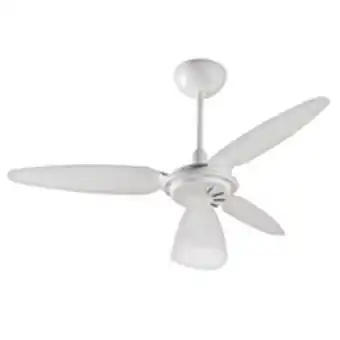 Novo Mundo Ventilador de teto premium ventisol, 3 pás, com lustre, branco - wind light oferta