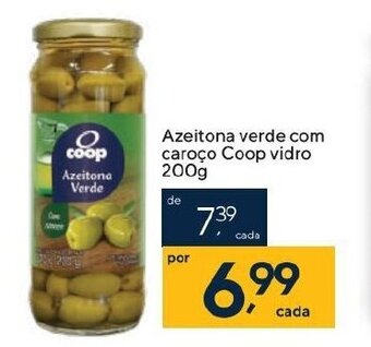 Coop Azeitona Verde com caroco Coop vidro 500g oferta