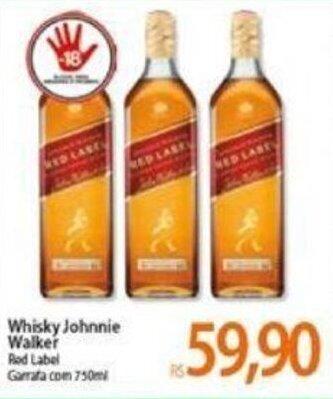 Atacadão Whisky Johnnie Walker Red Label 750ml oferta