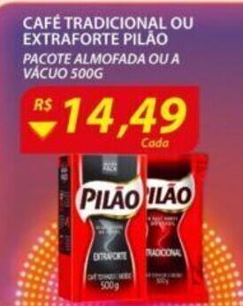 Assaí Atacadista Cafe Tradicional ou Extraforte Pilao 500g oferta