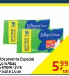 Absorvente especial com abas
