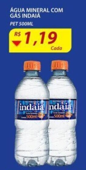 Assaí Atacadista Agua Mineral com gas Indaia 500ml oferta