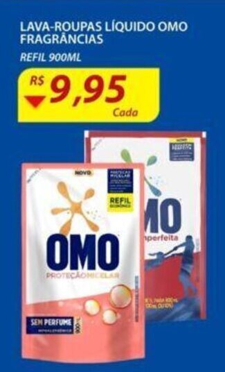 Assaí Atacadista Lava Roupas Liquido Omo Frag. 900ml oferta