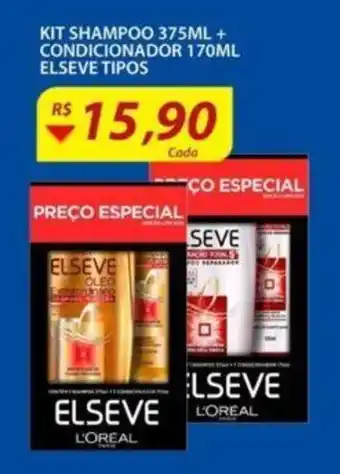Assaí Atacadista Kit Shampoo 375ml + Condicionador 170ml Elseve tipos oferta