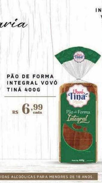 Pão de forma integral vovó tiná