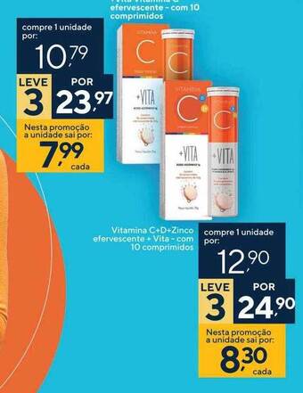 Drogaria Coop Vitamina c+d+zinco efervescente + vita - com 10 comprimidos oferta