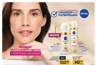 Drogaria Coop Creme facial clareador nivea cellular luminous 630 fps 50 fluido sérum facial nivea luminous 630° antispot oferta