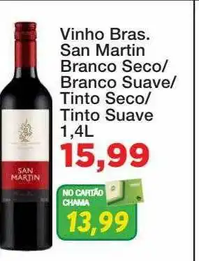 Chama Supermercados Vinho bras san martin branco seco branco suave tinto seco tinto suave oferta