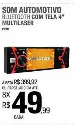 Som automotivo bluetooth com tela 4